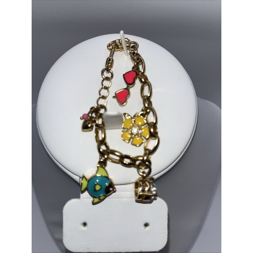 Juicy Couture Charm Bracelet Y2K Rare Hard To Find Fish Sunglasses Flower